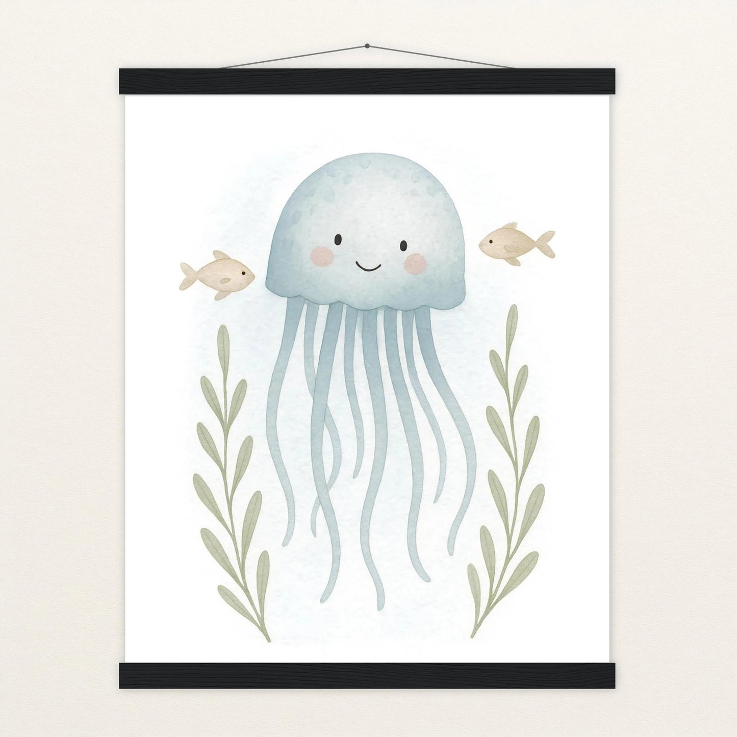 Quinn die Qualle Poster mit Leisten von tinylearner