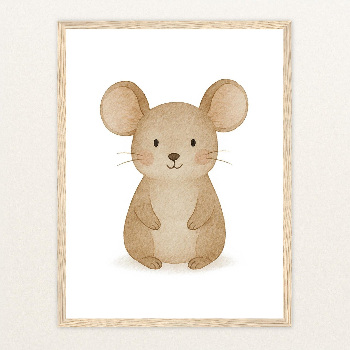 Mimi die Maus Poster mit Holzrahmen von tinylearner