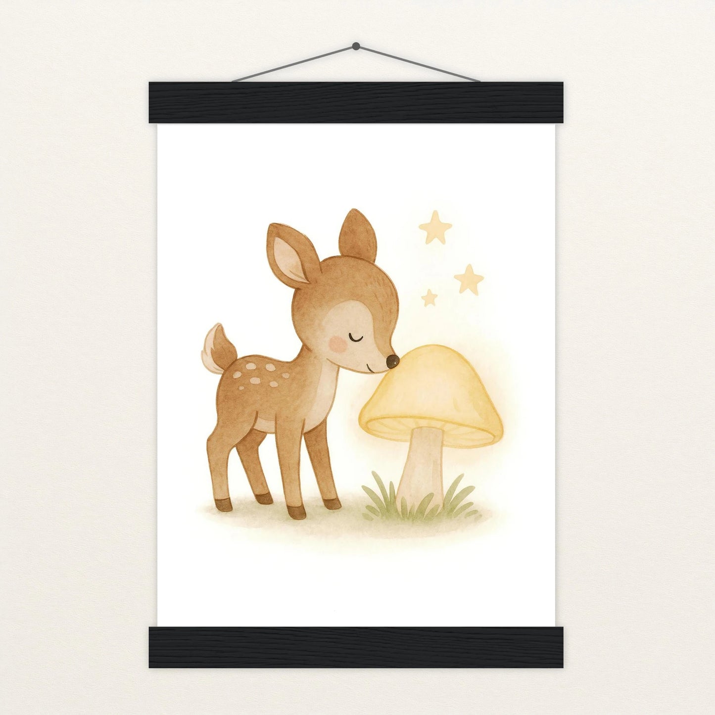 Ria das Reh - Motiv: "Leuchtpilz" Poster mit Leisten von tinylearner