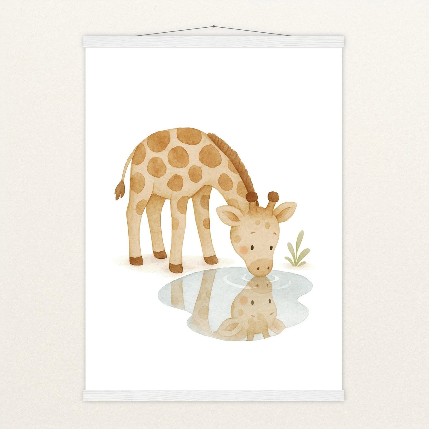 Greta die Giraffe - Motiv: "Trinken" Poster mit Leisten von tinylearner