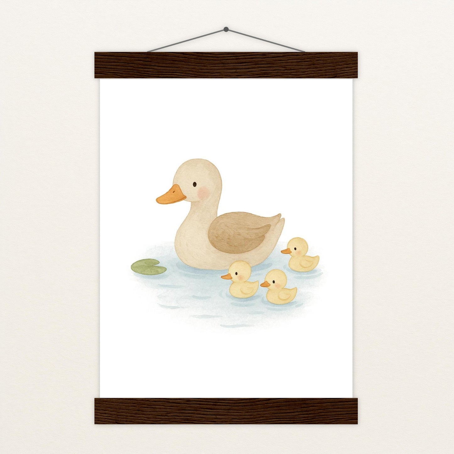 Gusi die Gans - Motiv: "Teich" Poster mit Leisten von tinylearner