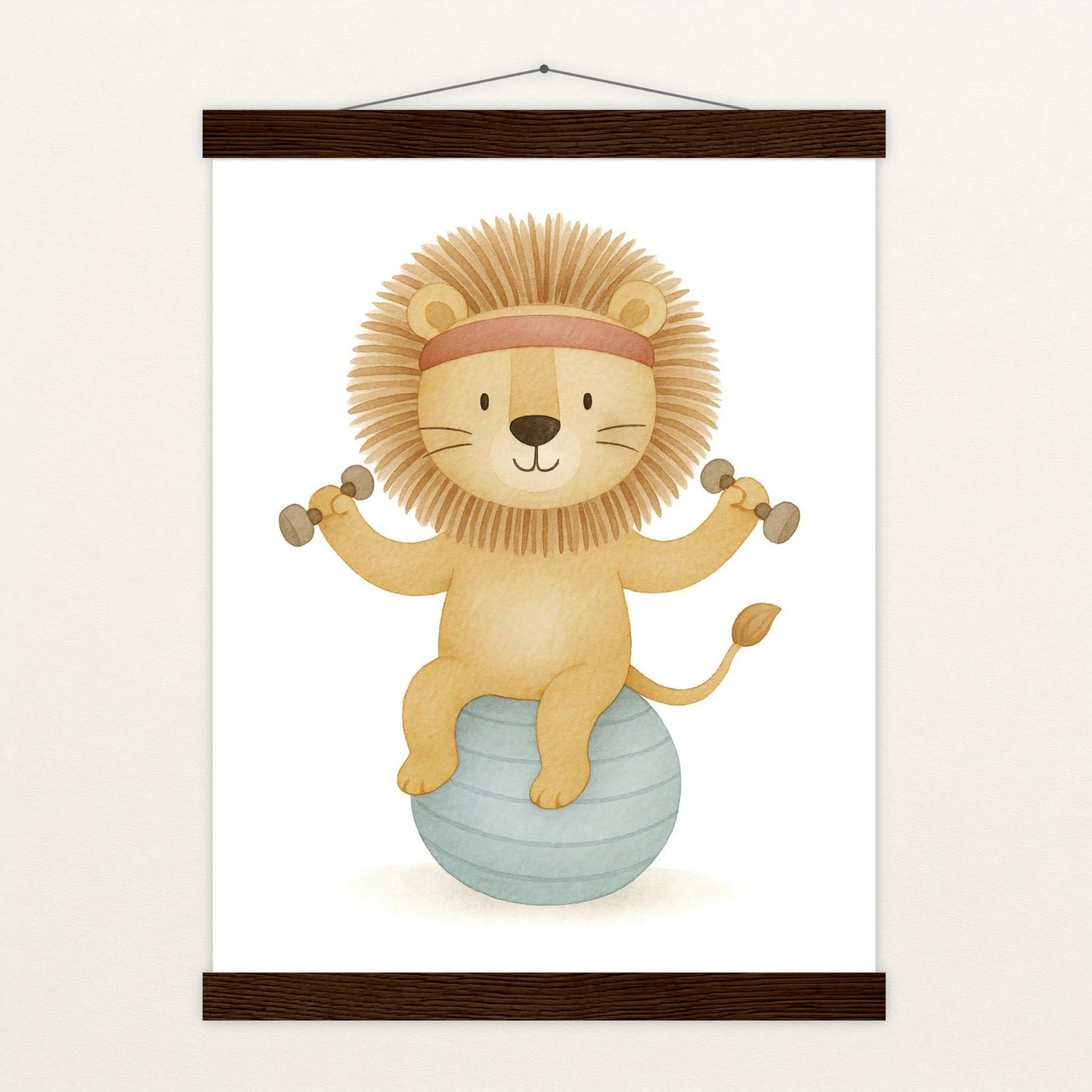 Leo der Löwe - Motiv: "Workout" Poster mit Leisten von tinylearner