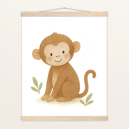 Aki der Affe Poster mit Leisten von tinylearner
