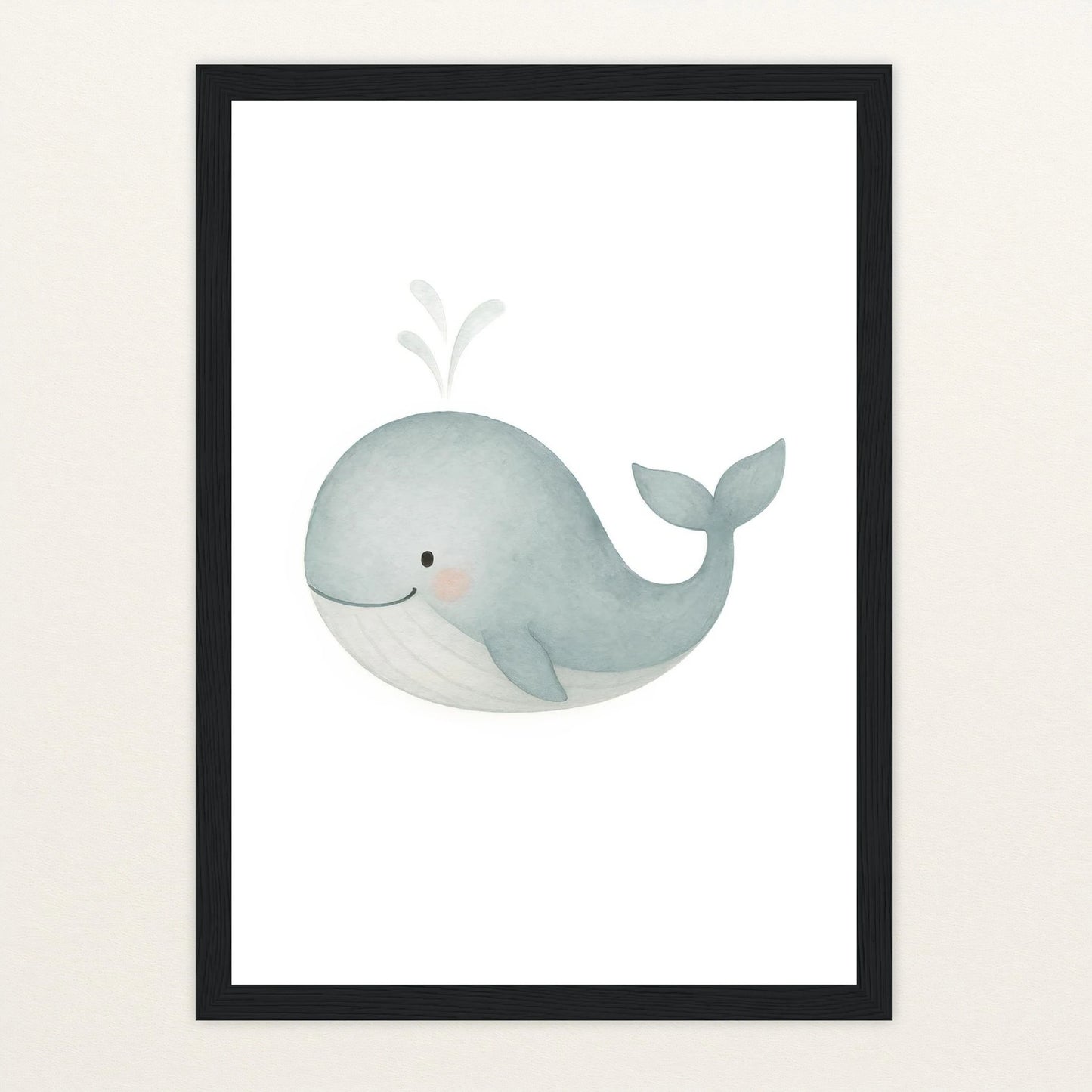 Willi der Wal Poster mit Holzrahmen von tinylearner