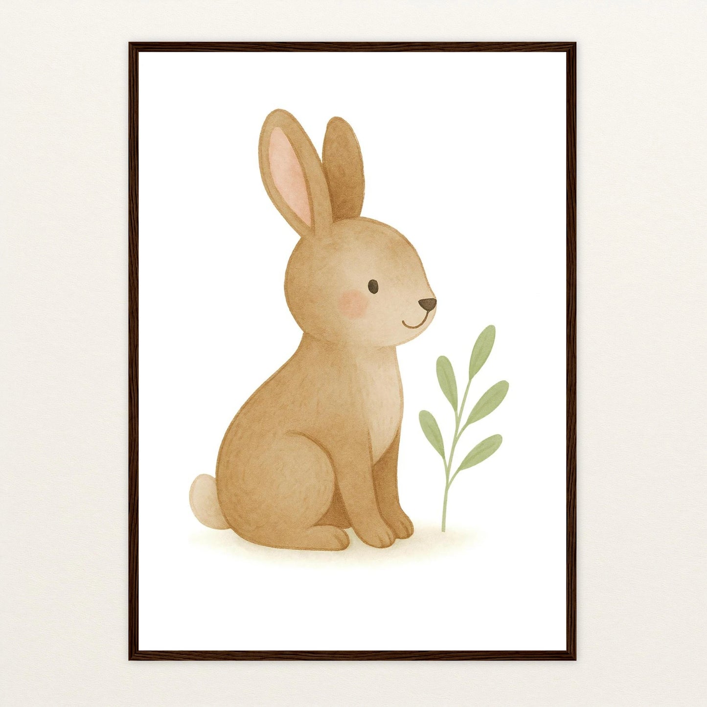 Holly der Hase Poster mit Holzrahmen von tinylearner