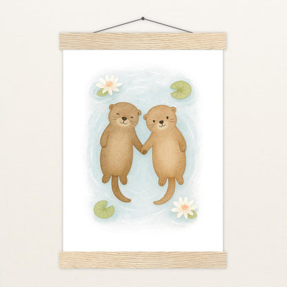 Otti der Otter Poster mit Leisten von tinylearner