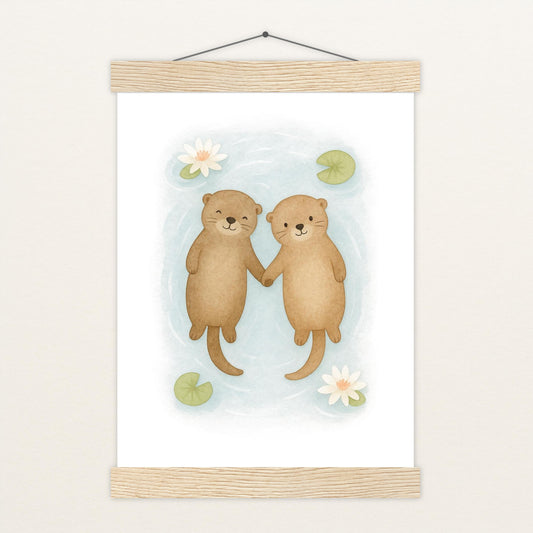 Otti der Otter Poster mit Leisten von tinylearner