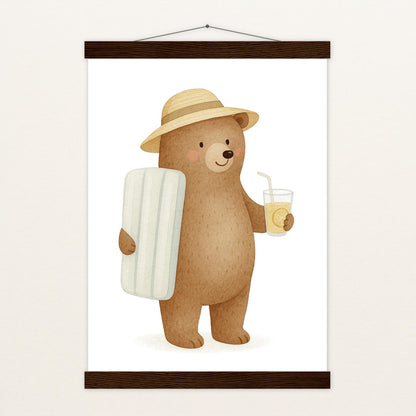 Balu der Bär - Motiv: "Strandtag" Poster mit Leisten von tinylearner