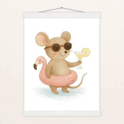 Mimi die Maus - Motiv: "Pooltag" Poster mit Leisten von tinylearner