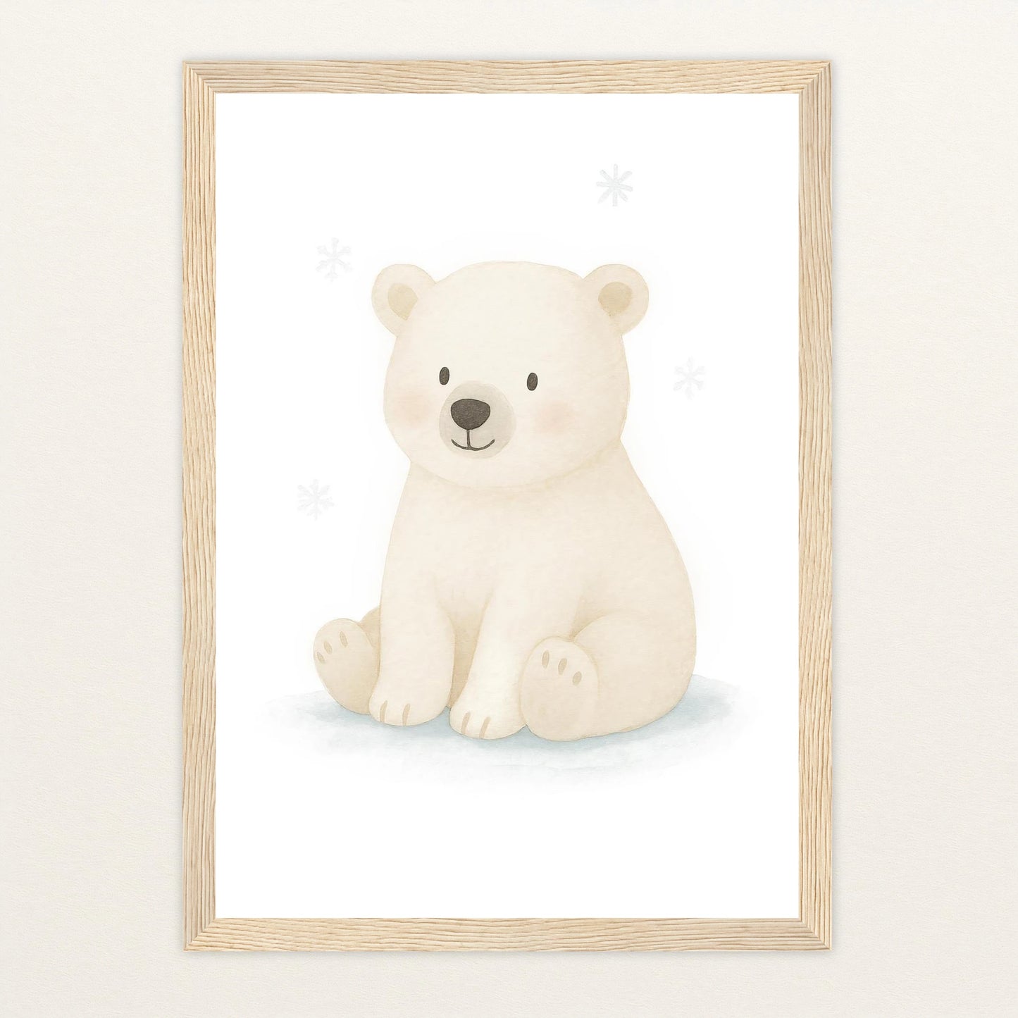 Pummel der Polarbär Poster mit Holzrahmen von tinylearner