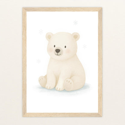 Pummel der Polarbär Poster mit Holzrahmen von tinylearner