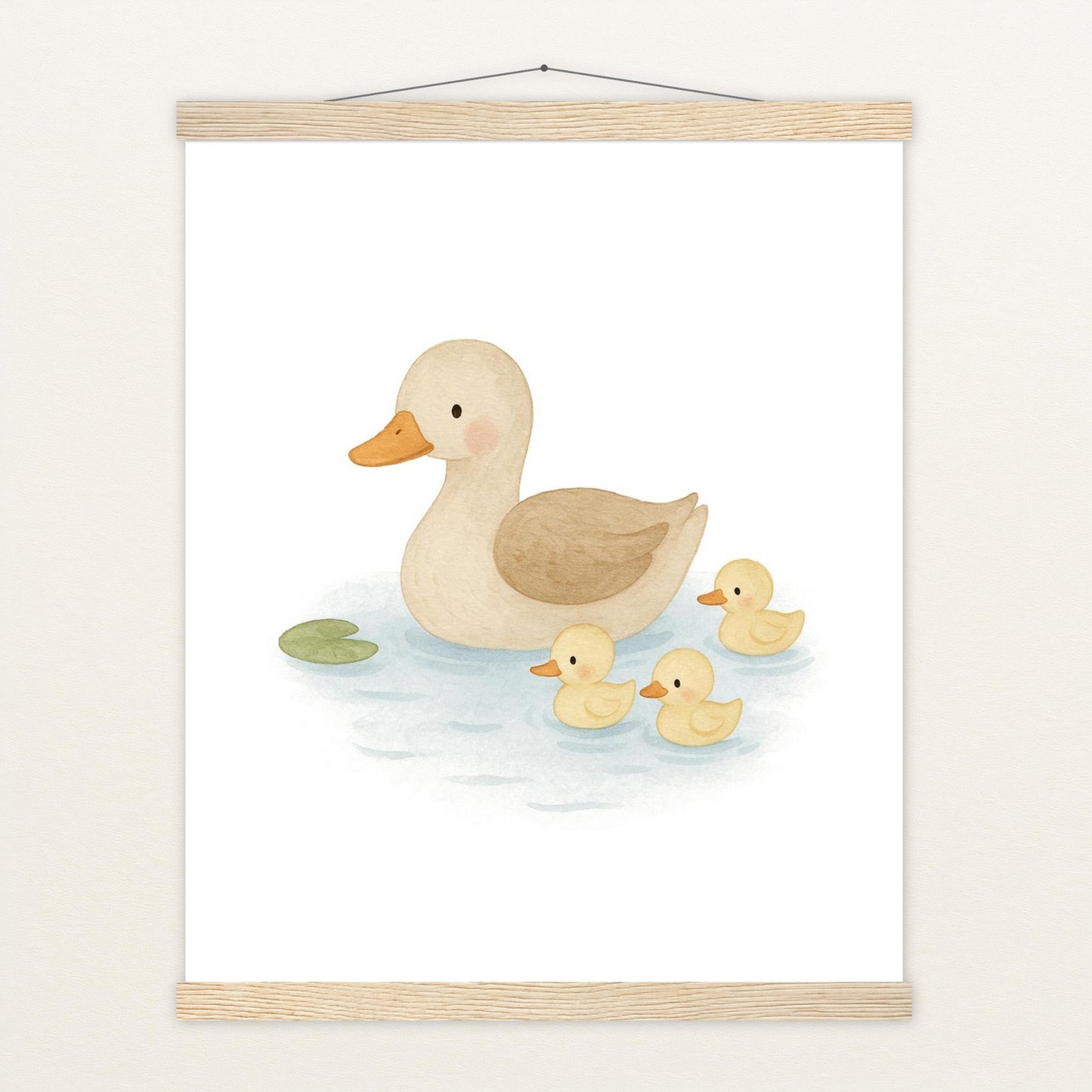 Gusi die Gans - Motiv: "Teich" Poster mit Leisten von tinylearner
