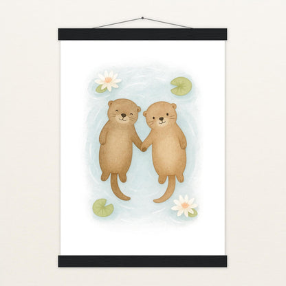 Otti der Otter Poster mit Leisten von tinylearner