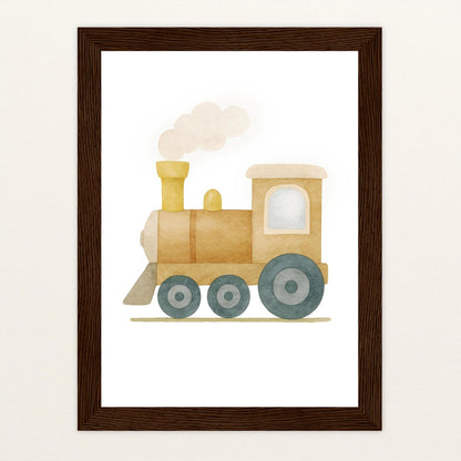 Lokomotive Poster mit Holzrahmen von tinylearner