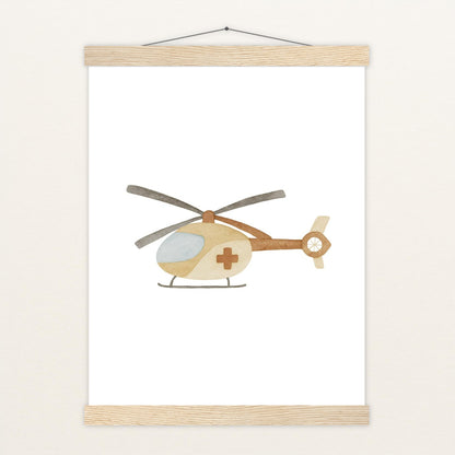 Rettungshubschrauber Poster mit Leisten von tinylearner