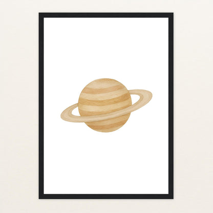 Saturn Poster mit Holzrahmen von tinylearner