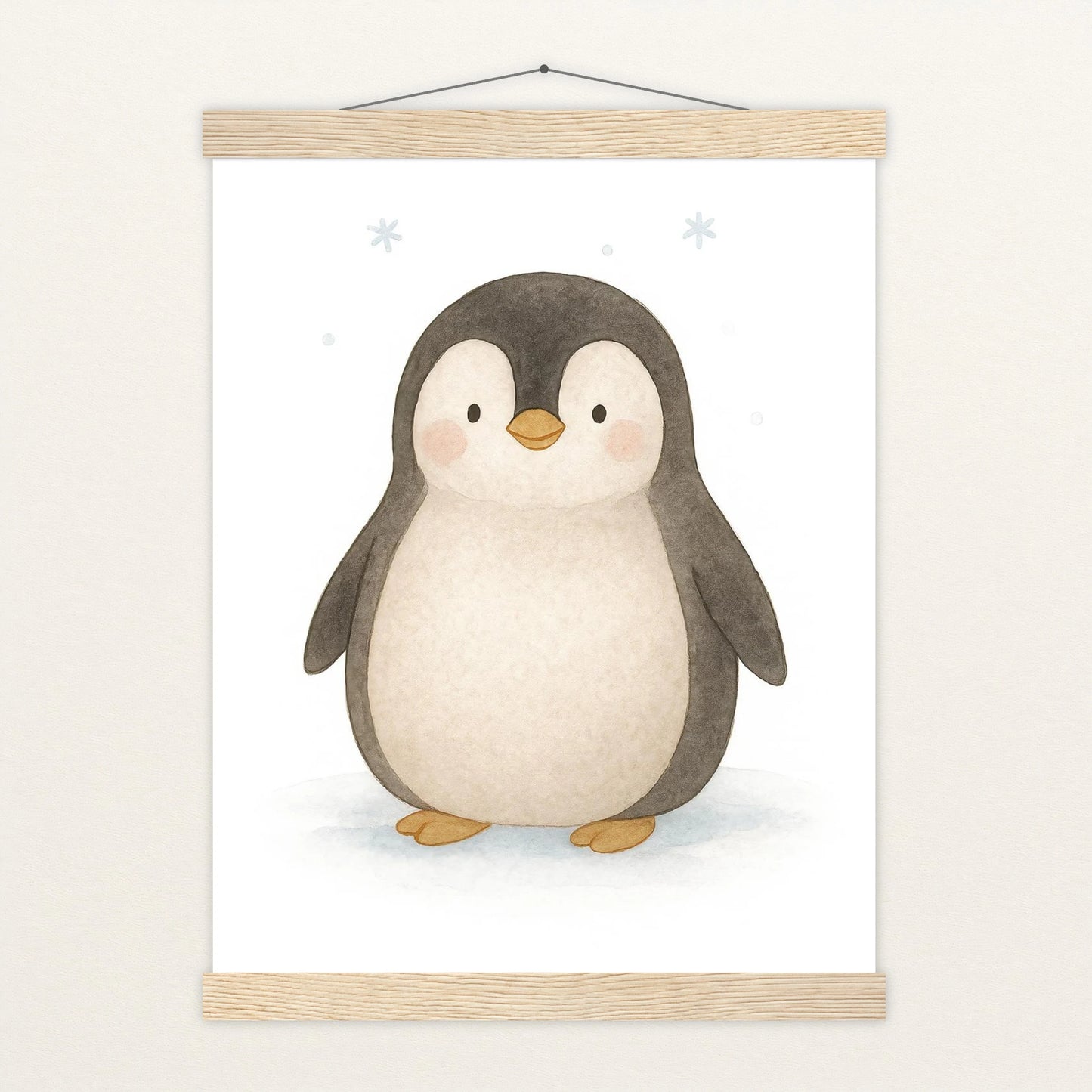 Pia der Pinguin Poster mit Leisten von tinylearner