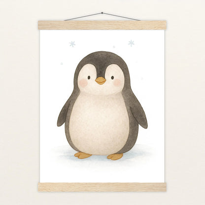 Pia der Pinguin Poster mit Leisten von tinylearner