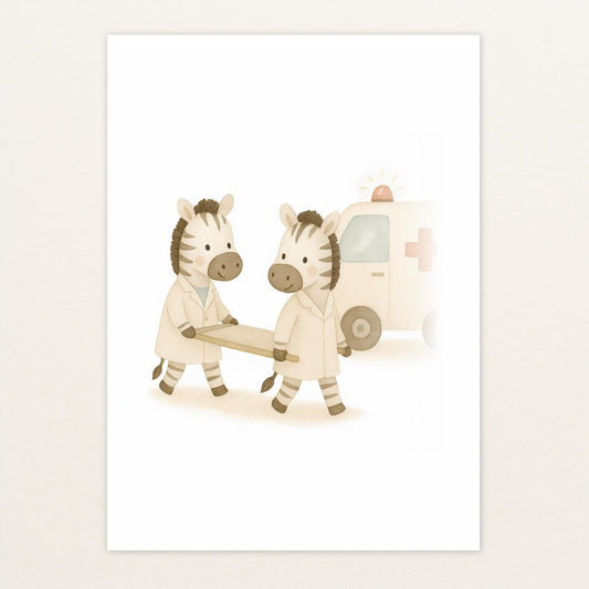Zinni das Zebra - Motiv: "Krankenwagen" Poster von tinylearner