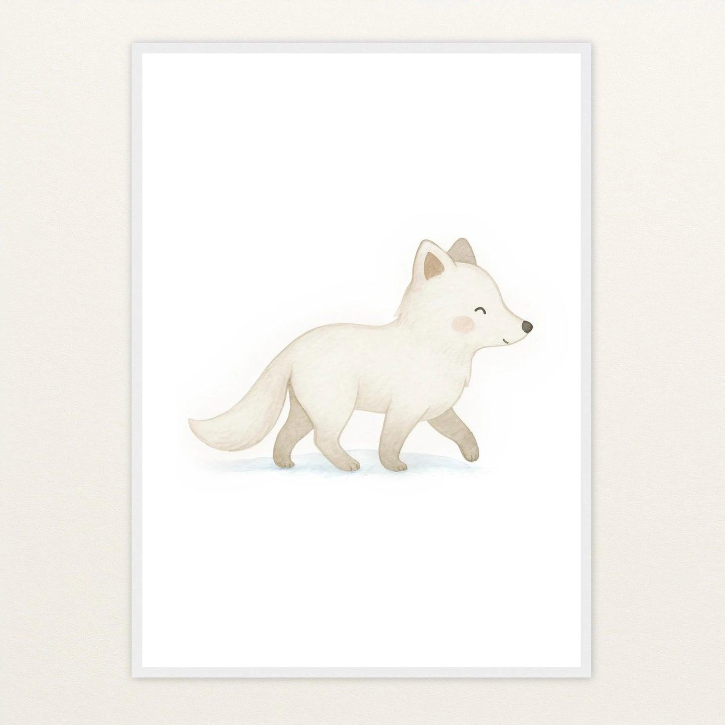 Pino der Polarfuchs Poster mit Holzrahmen von tinylearner