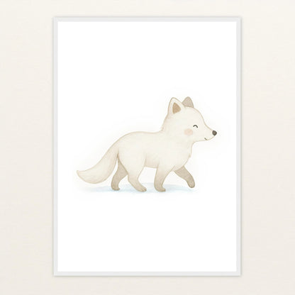 Pino der Polarfuchs Poster mit Holzrahmen von tinylearner
