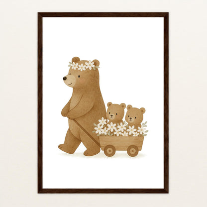 Balu der Bär - Motiv: "Bollerwagen" Poster mit Holzrahmen von tinylearner