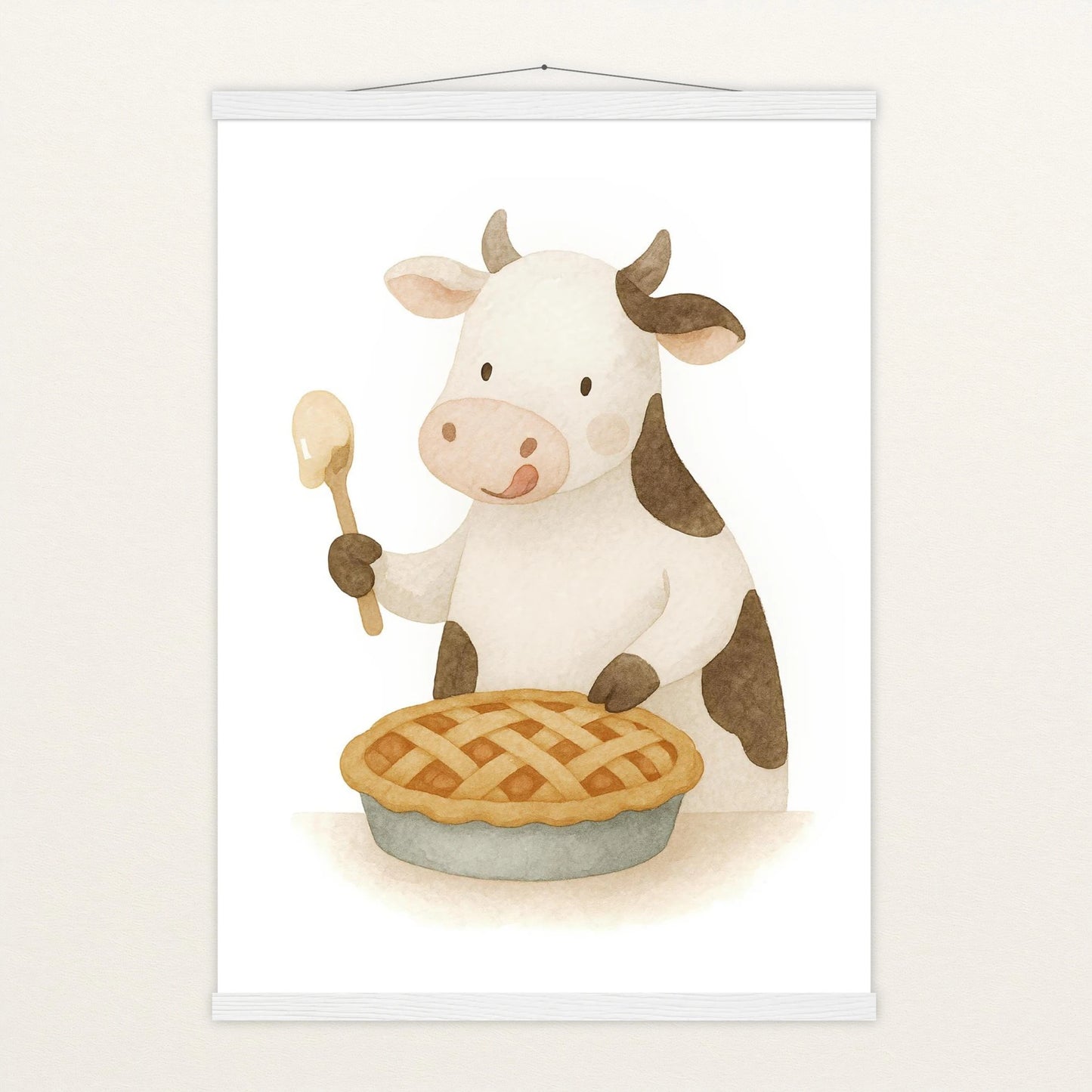 Klara die Kuh - Motiv: "Kuchen" Poster mit Leisten von tinylearner