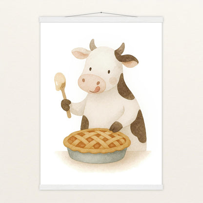 Klara die Kuh - Motiv: "Kuchen" Poster mit Leisten von tinylearner