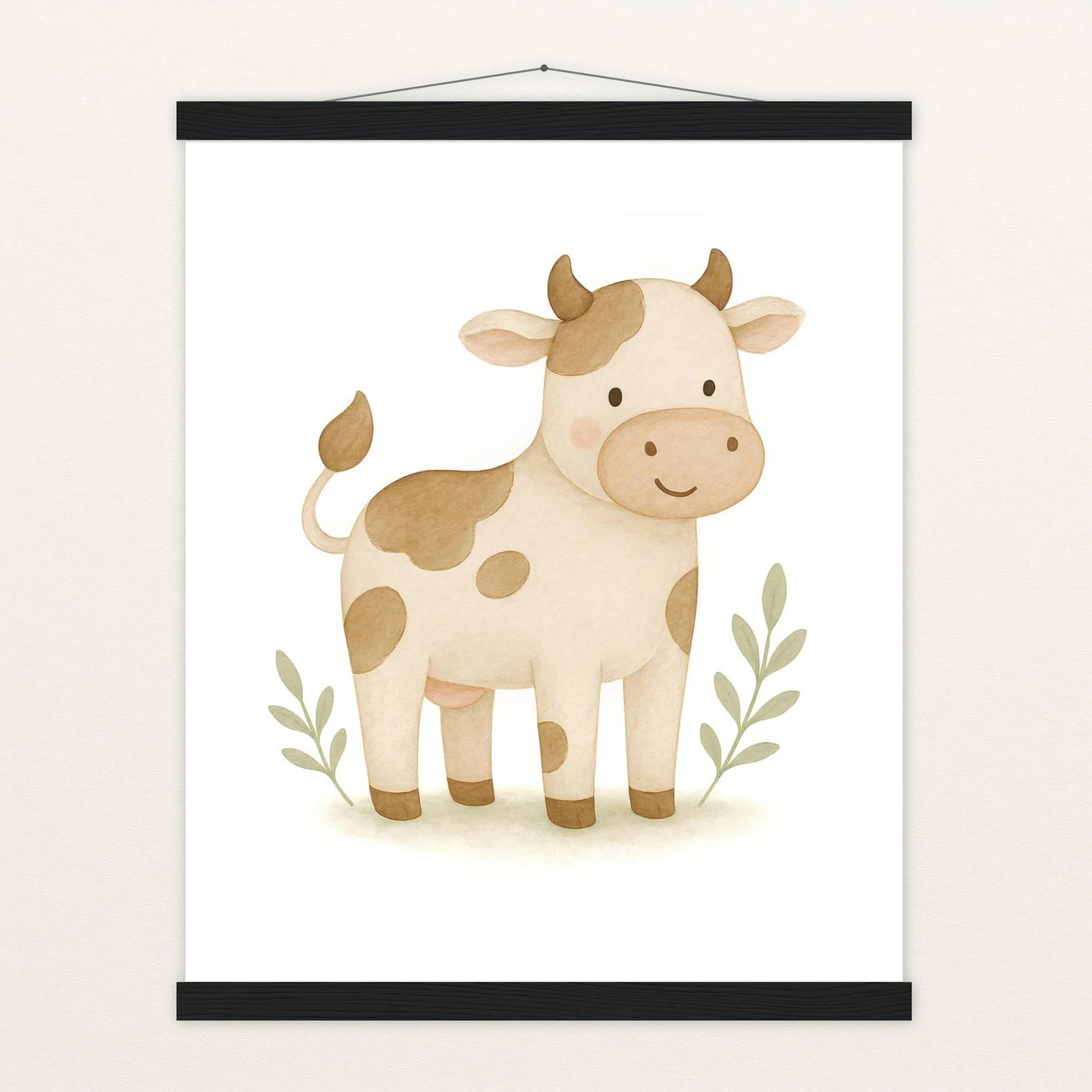 Klara die Kuh Poster mit Leisten von tinylearner