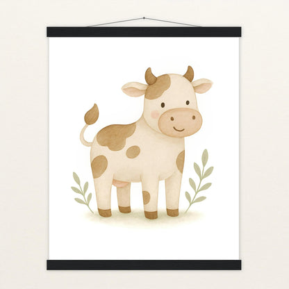 Klara die Kuh Poster mit Leisten von tinylearner