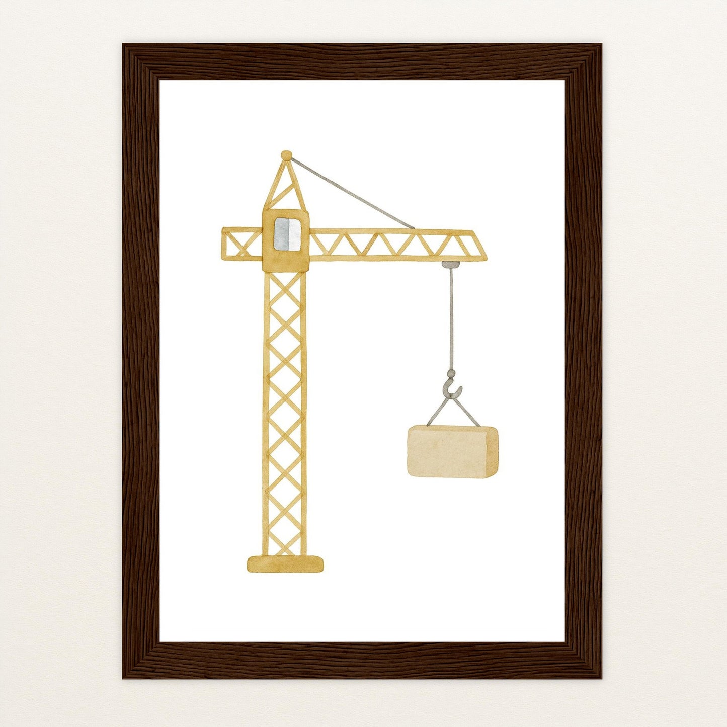 Kran Poster mit Holzrahmen von tinylearner