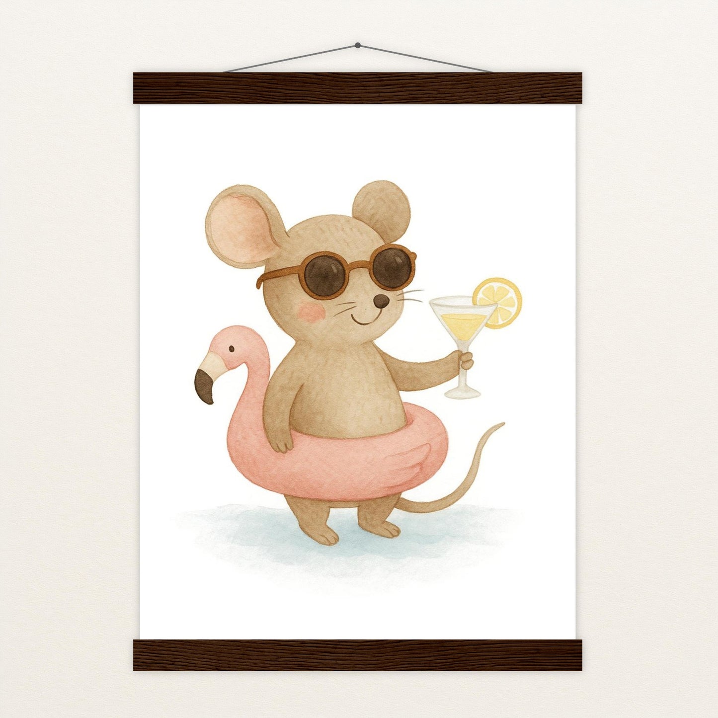 Mimi die Maus - Motiv: "Pooltag" Poster mit Leisten von tinylearner