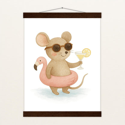 Mimi die Maus - Motiv: "Pooltag" Poster mit Leisten von tinylearner