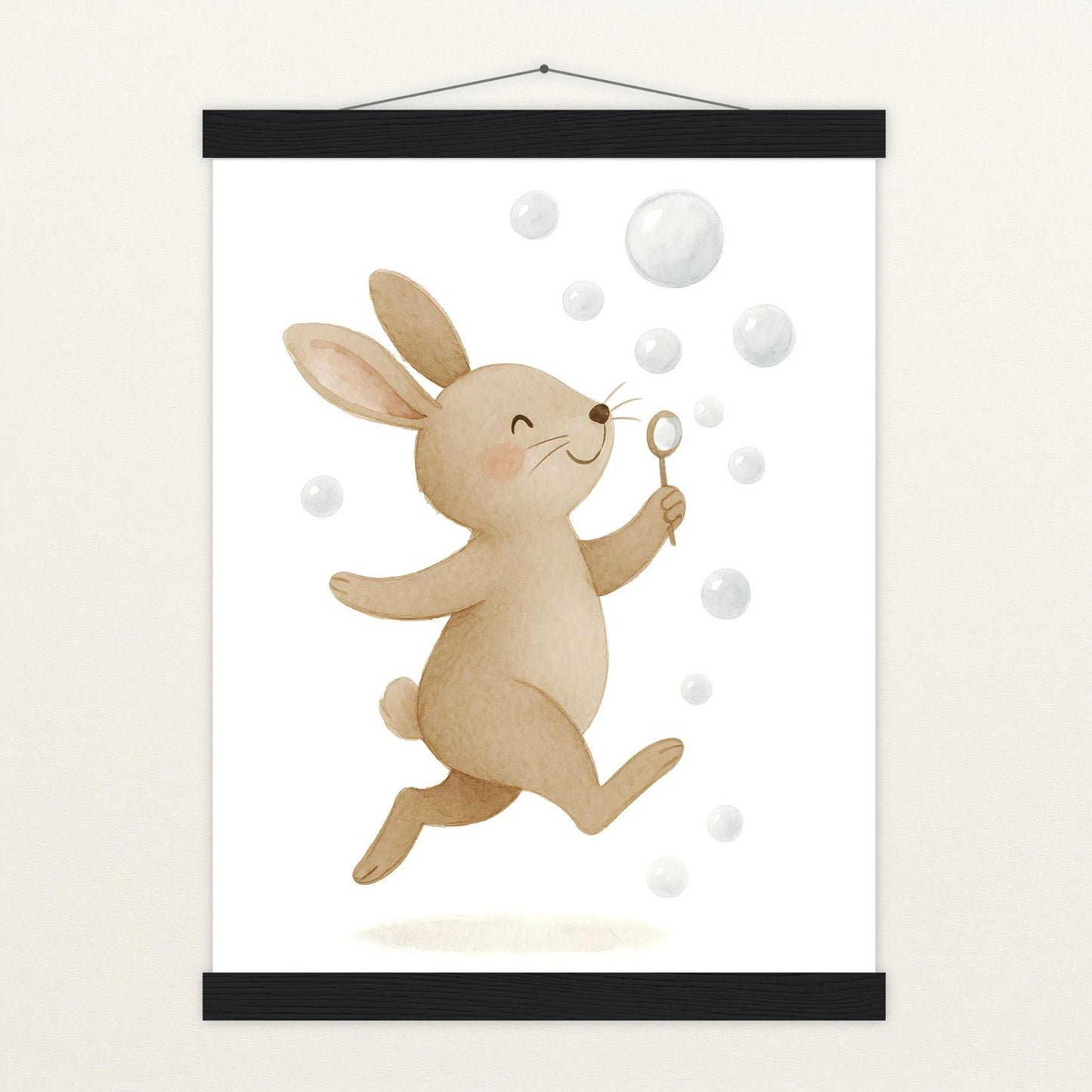 Holly der Hase - Motiv: "Seifenblasen" Poster mit Leisten von tinylearner