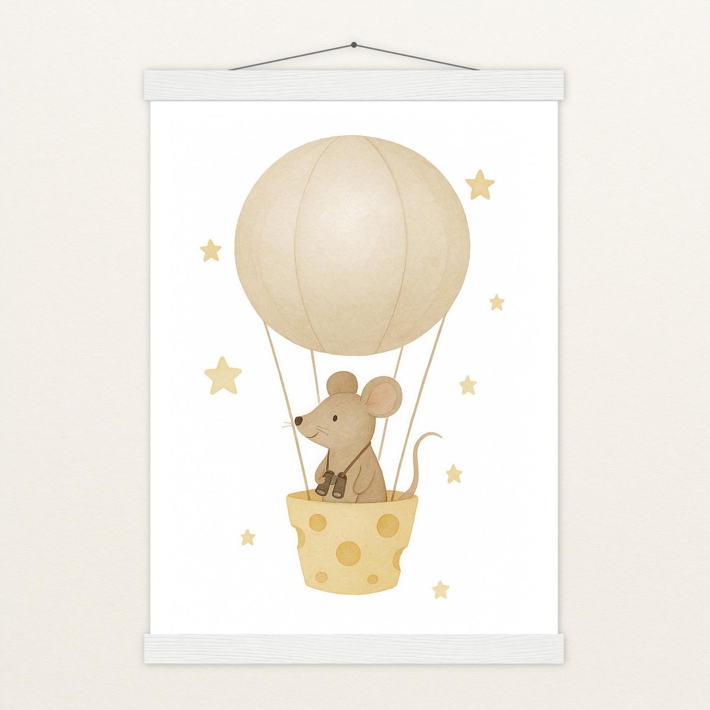 Mimi die Maus - Motiv: "Heißluftballon" Poster mit Leisten von tinylearner