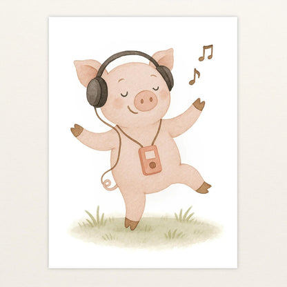 Susi das Schwein - Motiv: "Musik" Poster von tinylearner