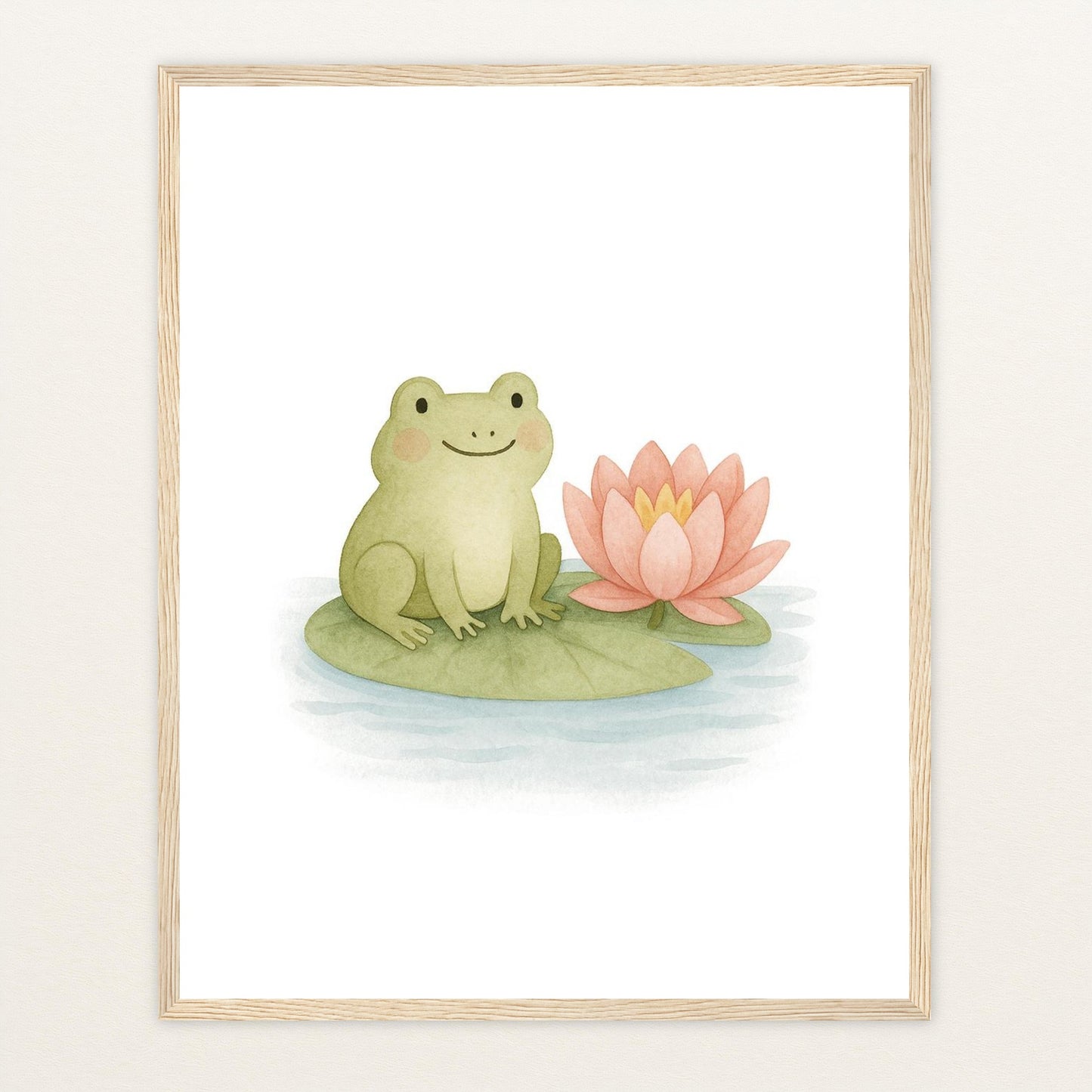 Flocke der Frosch Poster mit Holzrahmen von tinylearner