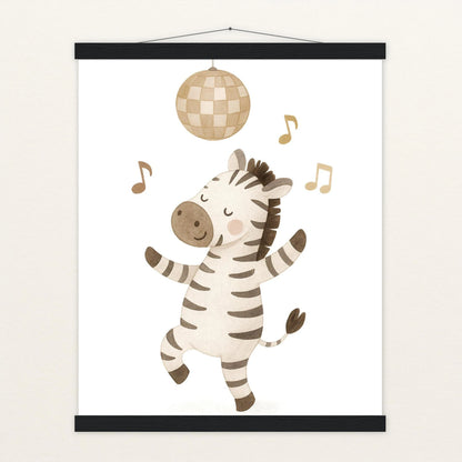 Zinni das Zebra - Motiv: "Tanzen" Poster mit Leisten von tinylearner
