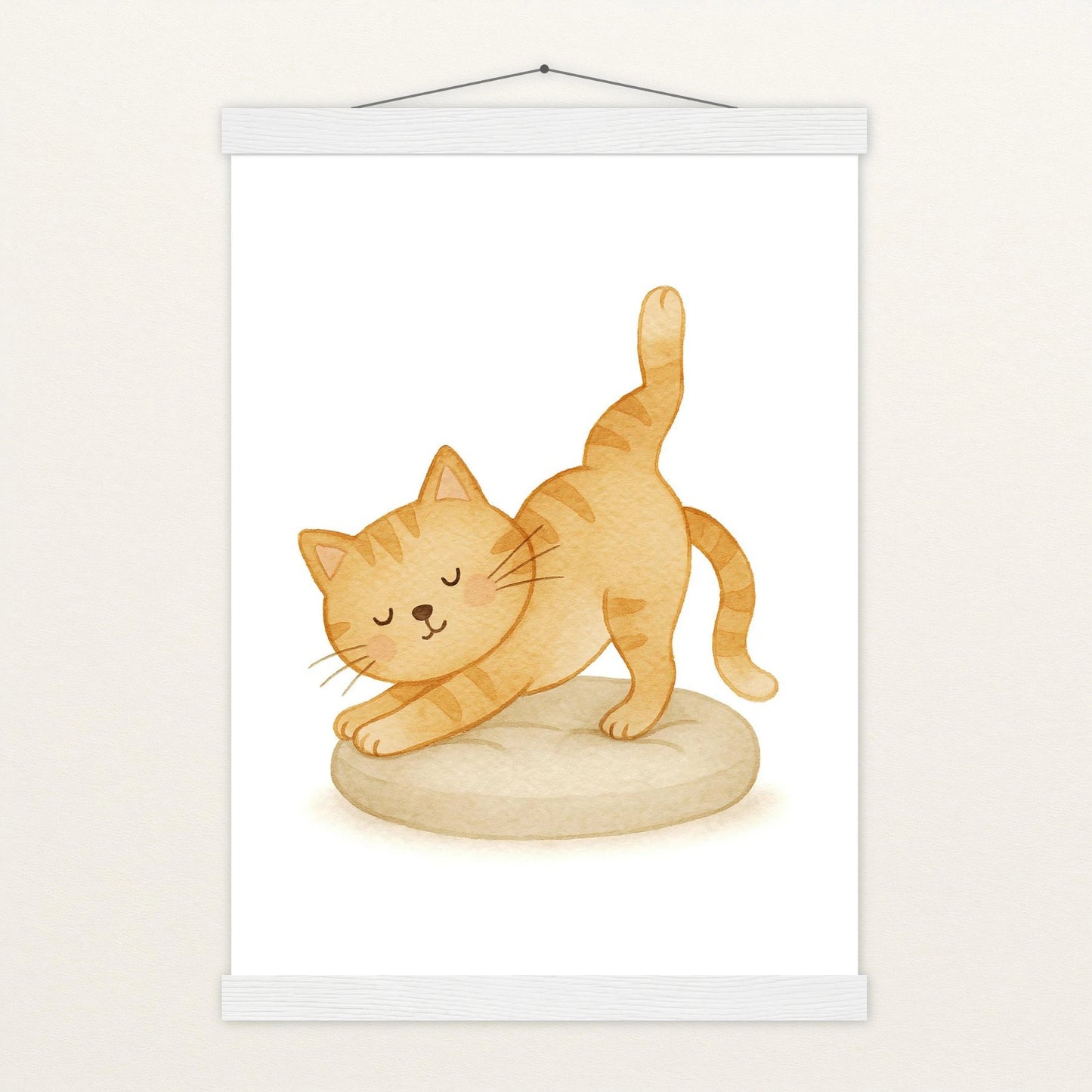 Kira die Katze - Motiv: "Yoga" Poster mit Leisten von tinylearner