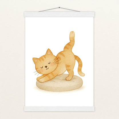 Kira die Katze - Motiv: "Yoga" Poster mit Leisten von tinylearner