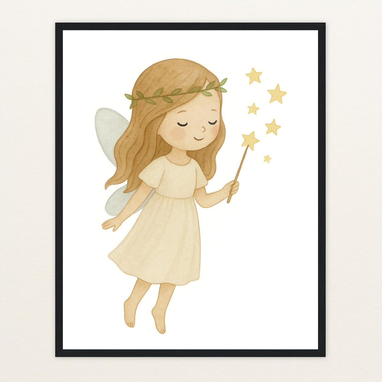 Fina die Fee Poster mit Holzrahmen von tinylearner