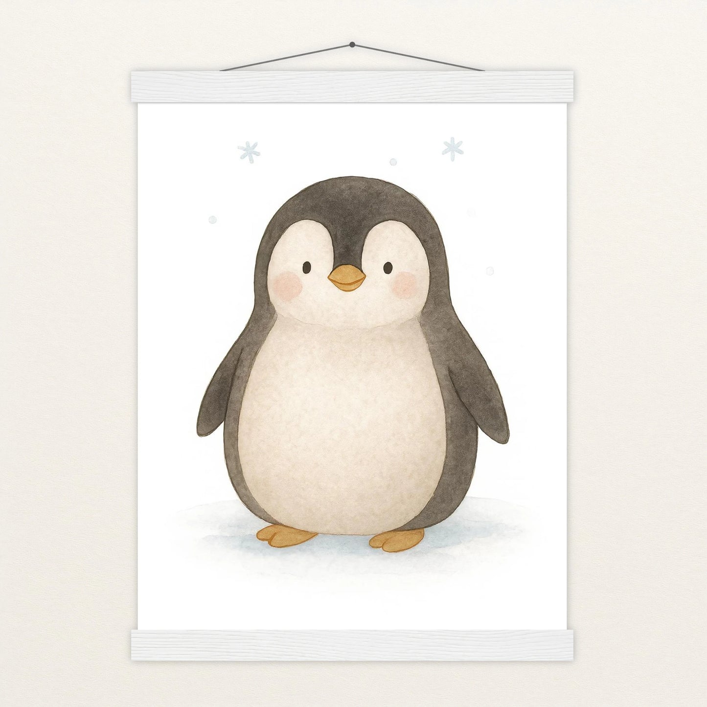 Pia der Pinguin Poster mit Leisten von tinylearner