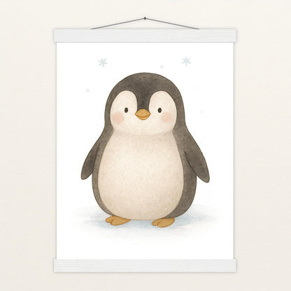 Pia der Pinguin Poster mit Leisten von tinylearner