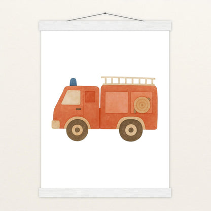 Feuerwehrauto Poster mit Leisten von tinylearner