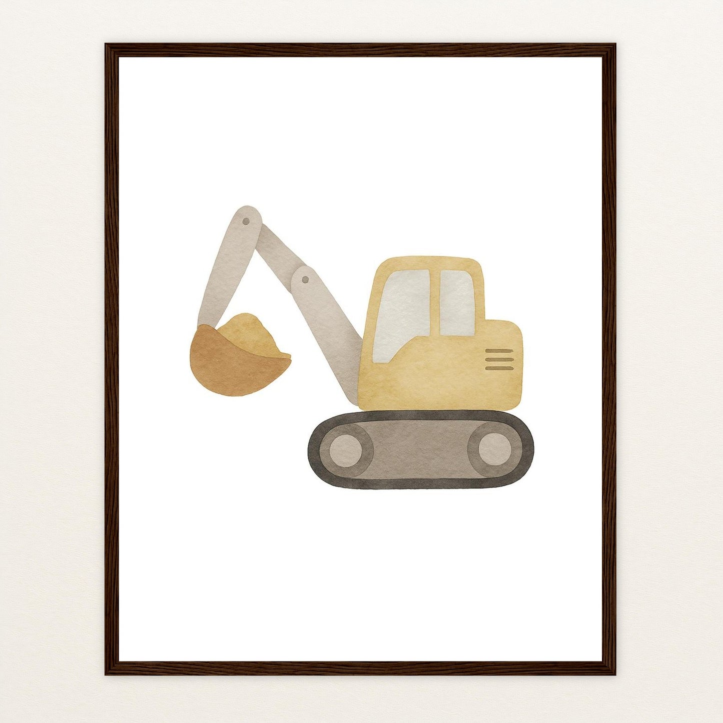 Bagger Poster mit Holzrahmen von tinylearner