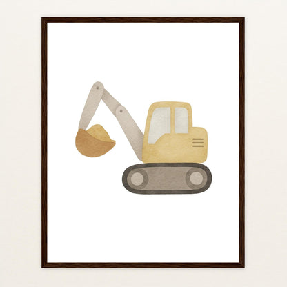 Bagger Poster mit Holzrahmen von tinylearner