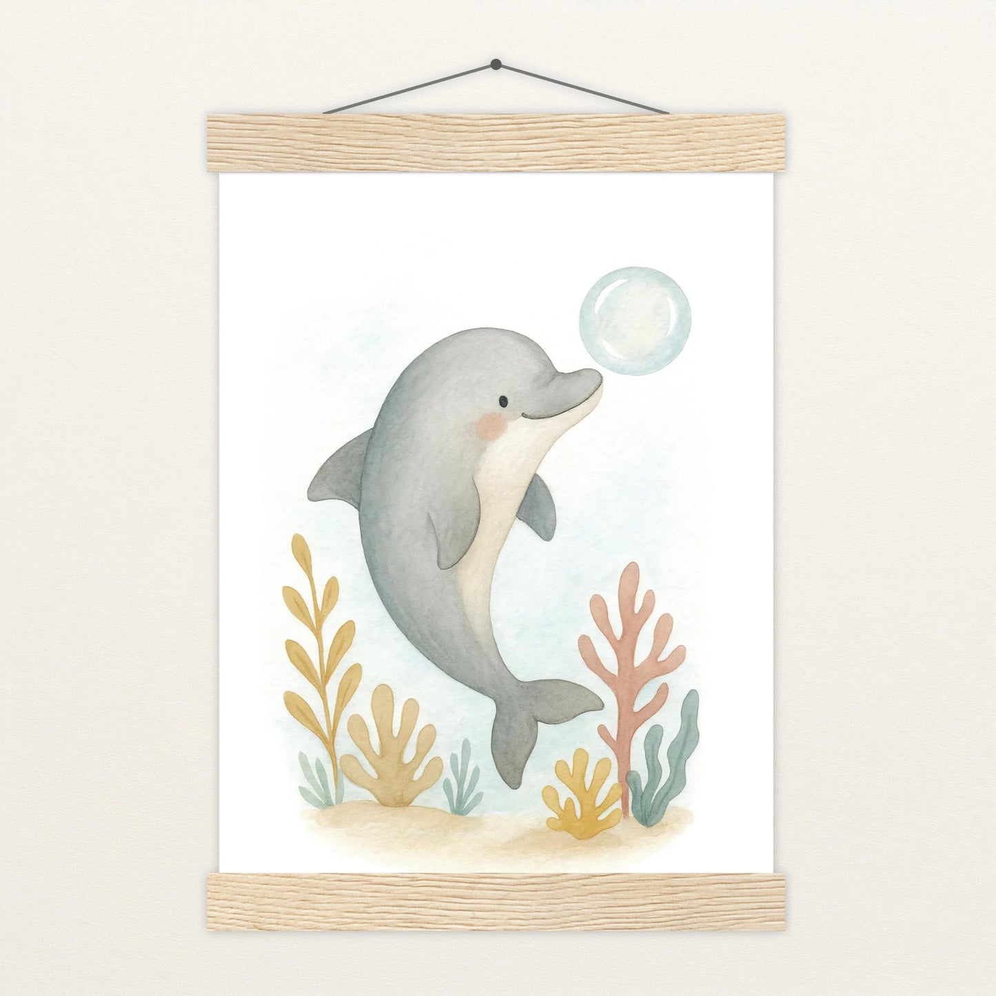 Dora der Delfin - Motiv: "Luftblase" Poster mit Leisten von tinylearner