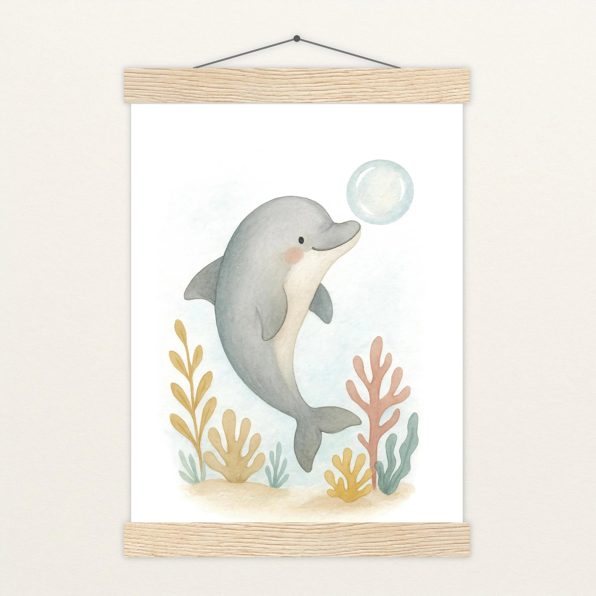 Dora der Delfin - Motiv: "Luftblase" Poster mit Leisten von tinylearner