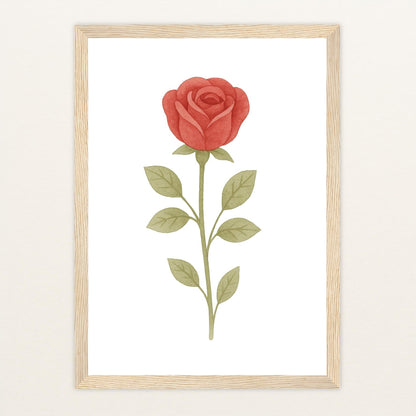 Rose Poster mit Holzrahmen von tinylearner
