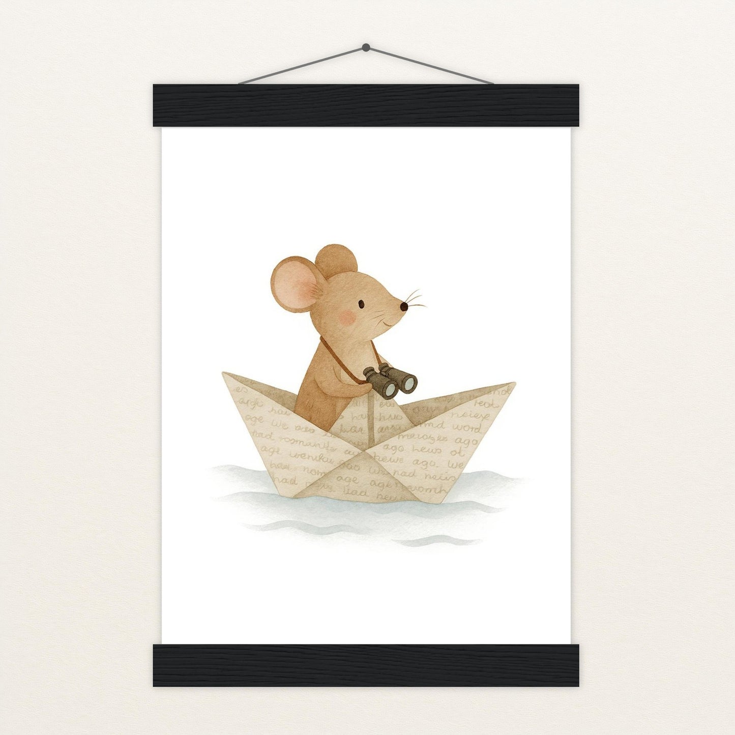 Mimi die Maus - Motiv: "Papierschiff" Poster mit Leisten von tinylearner